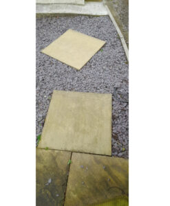 Patio slab cleaning-contrast